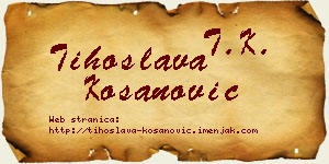 Tihoslava Kosanović vizit kartica